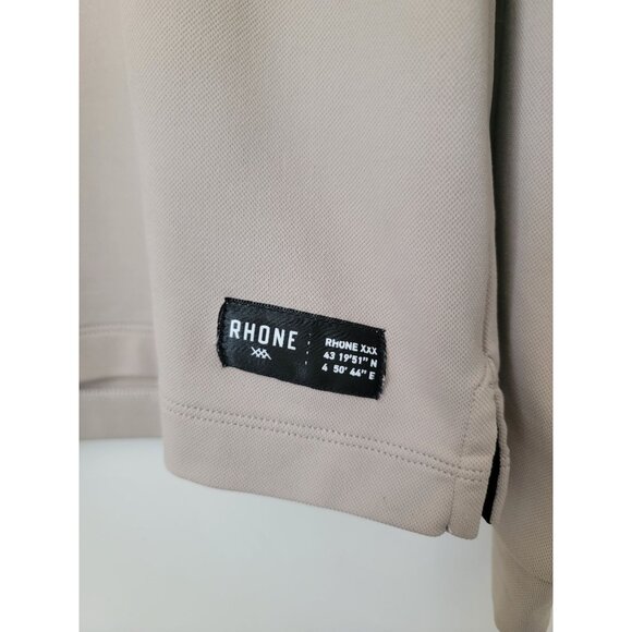 Rhone RETRO SESSION Long Sleeve Mock Neck Beige Pullover Sweatshirt Men's SM - Picture 3 of 8